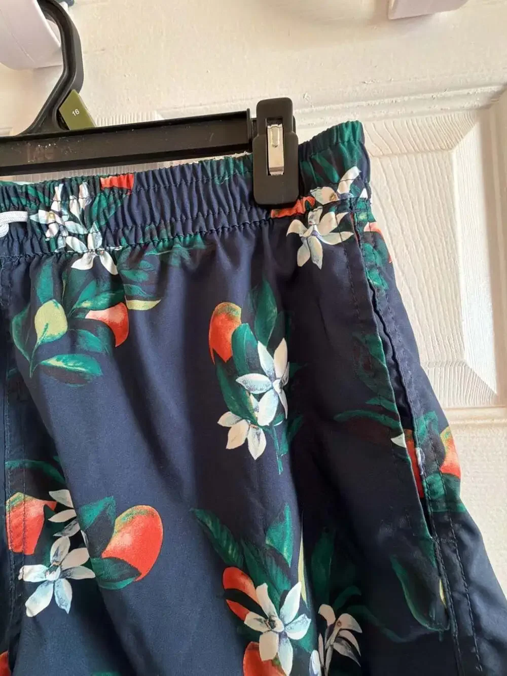 Abercrombie & Fitch Navy Blue Orange Blossom Floral Print Swim Shorts